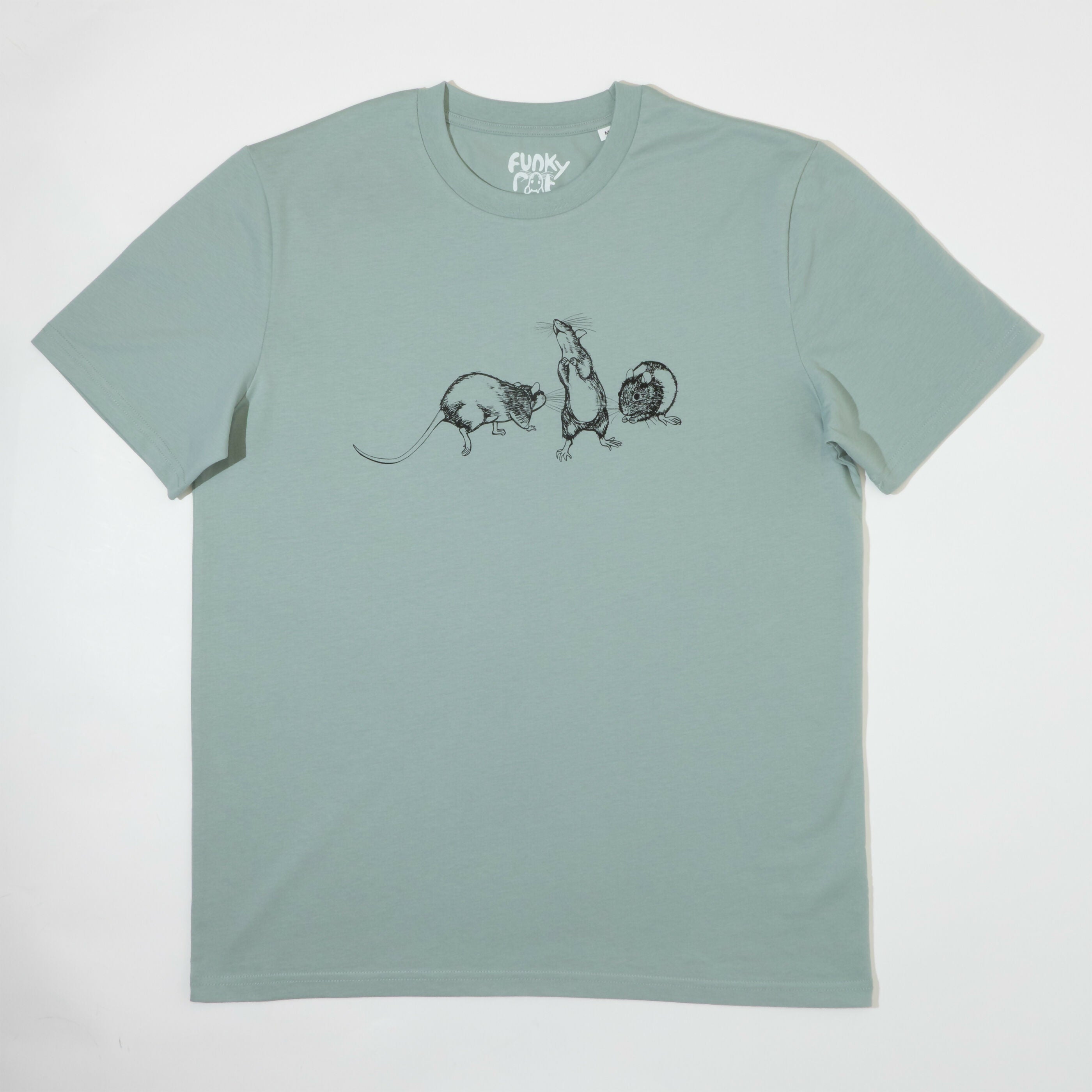 3 Rats Screen Printed Organic Cotton T-Shirt