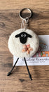 Felted Sheep with Flower Keyring