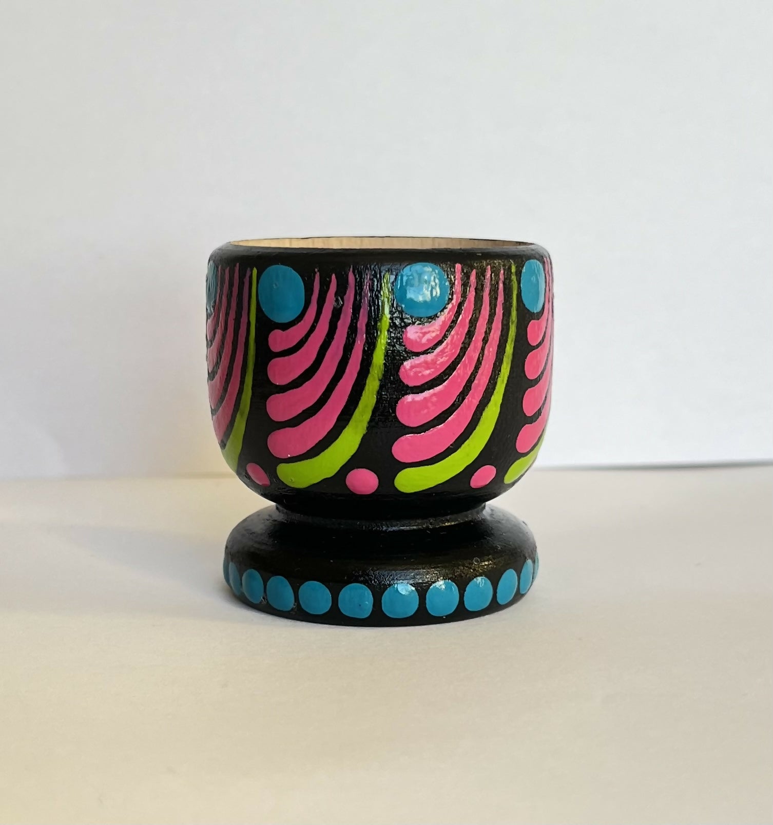 Hand Painted Wooden Egg Cup