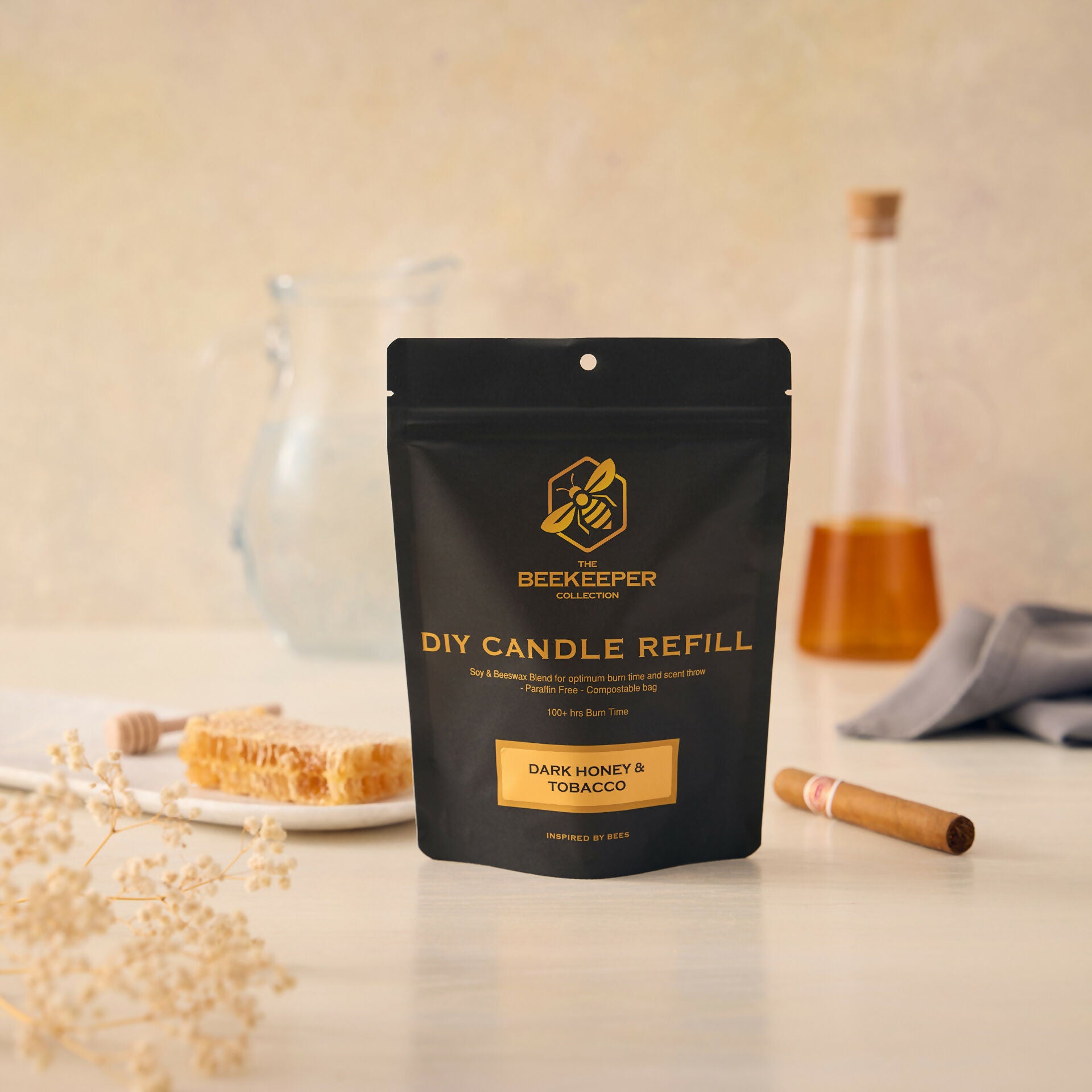 Dark Honey & Tobacco Candle Refill Pouch