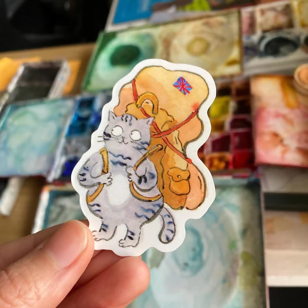 Waterproof Cat Traveling Sticker
