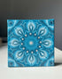 Dot Mandala Painting on Square Boxed Canvas - Blue