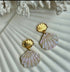 Engraved Clam Shell Earrings with stud