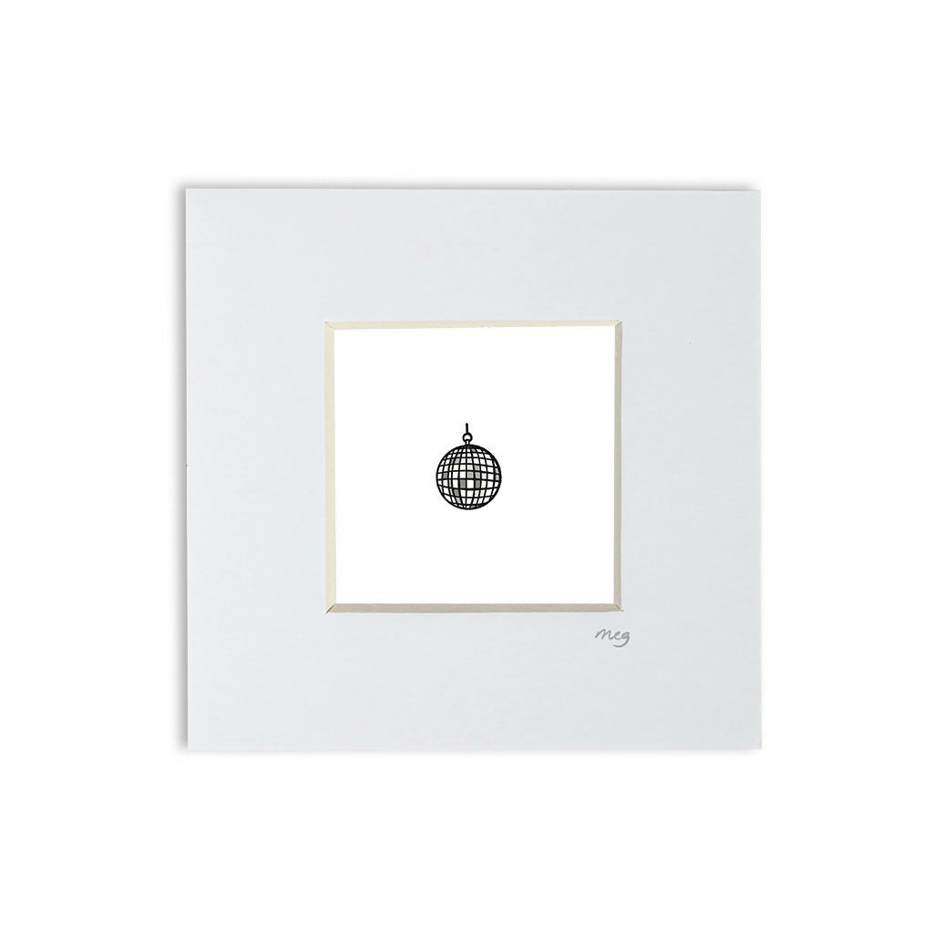 Disco Ball 4x4" Mounted Mini Print