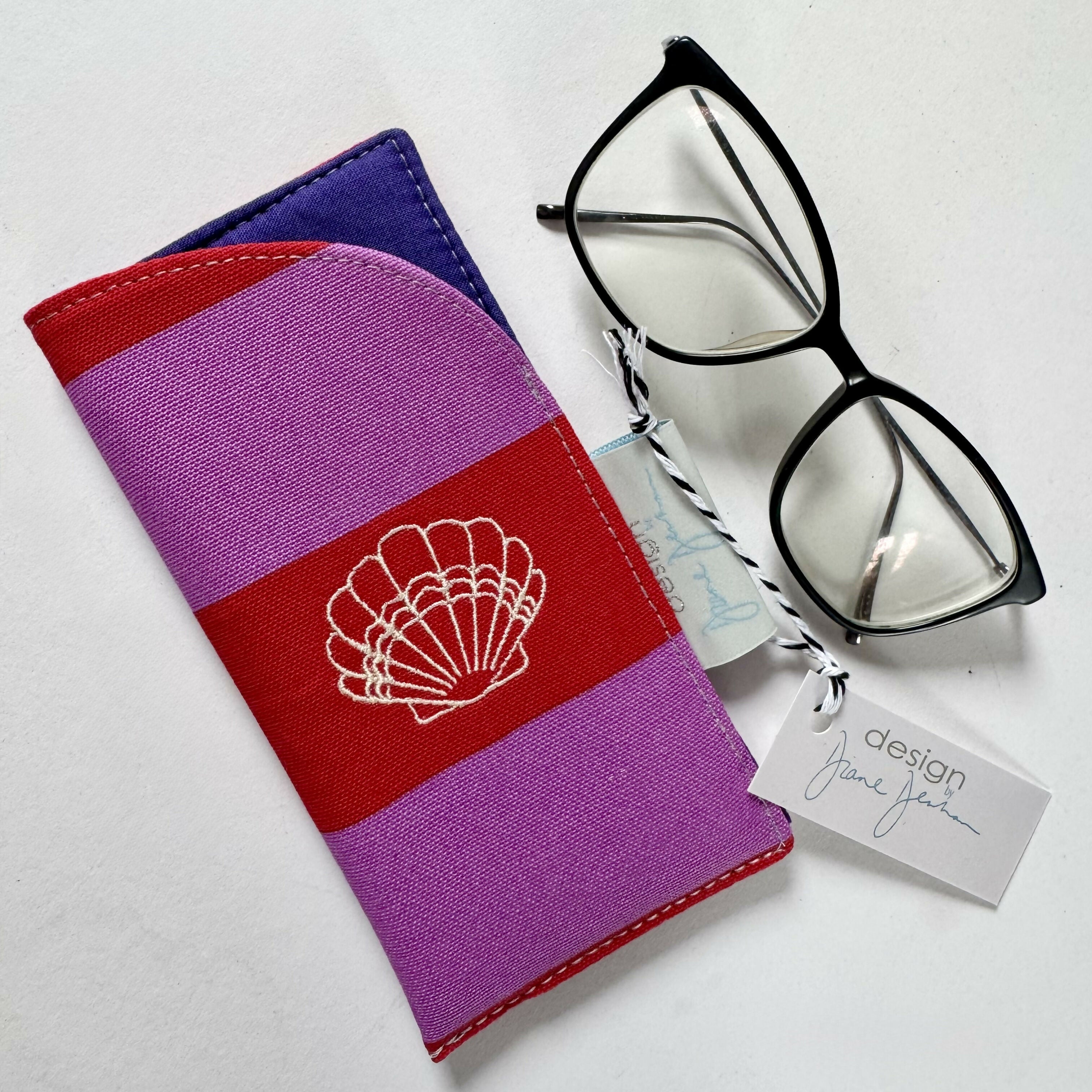 Embroidered Large Slip In Glasses Case