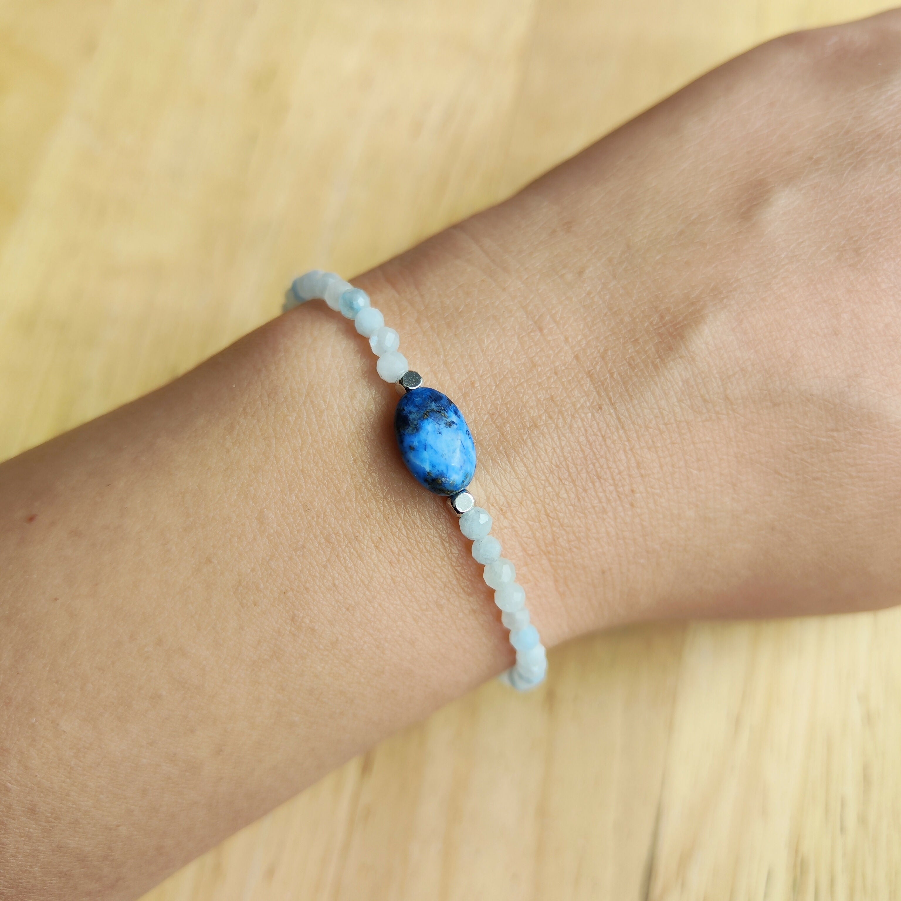 Designer Gemstone Bracalet - Handmade Jewellery - Semi-Precious Gemstones - Silver & Gold-Plated