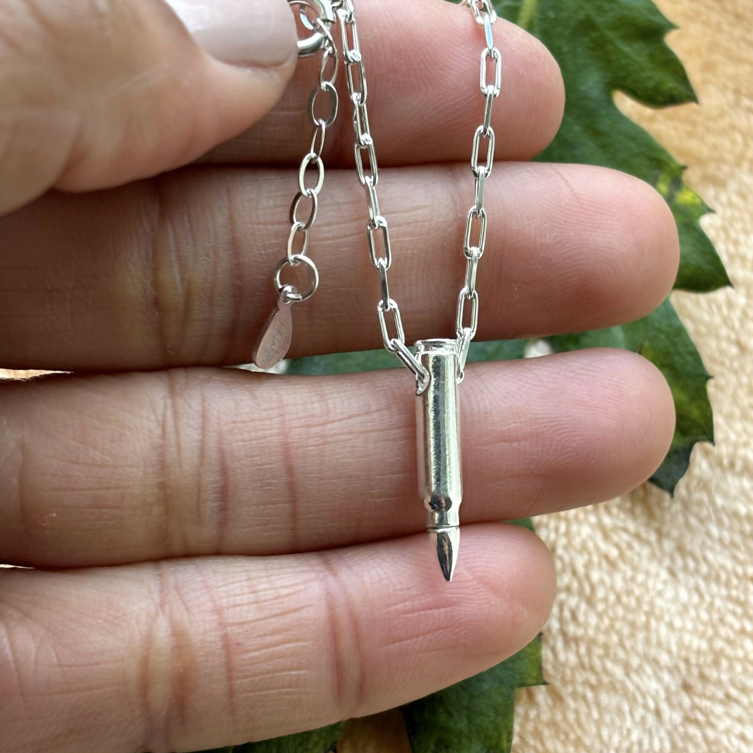 Sterling Silver Bullet Necklace