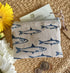 Blue Fish Print Coin Purse