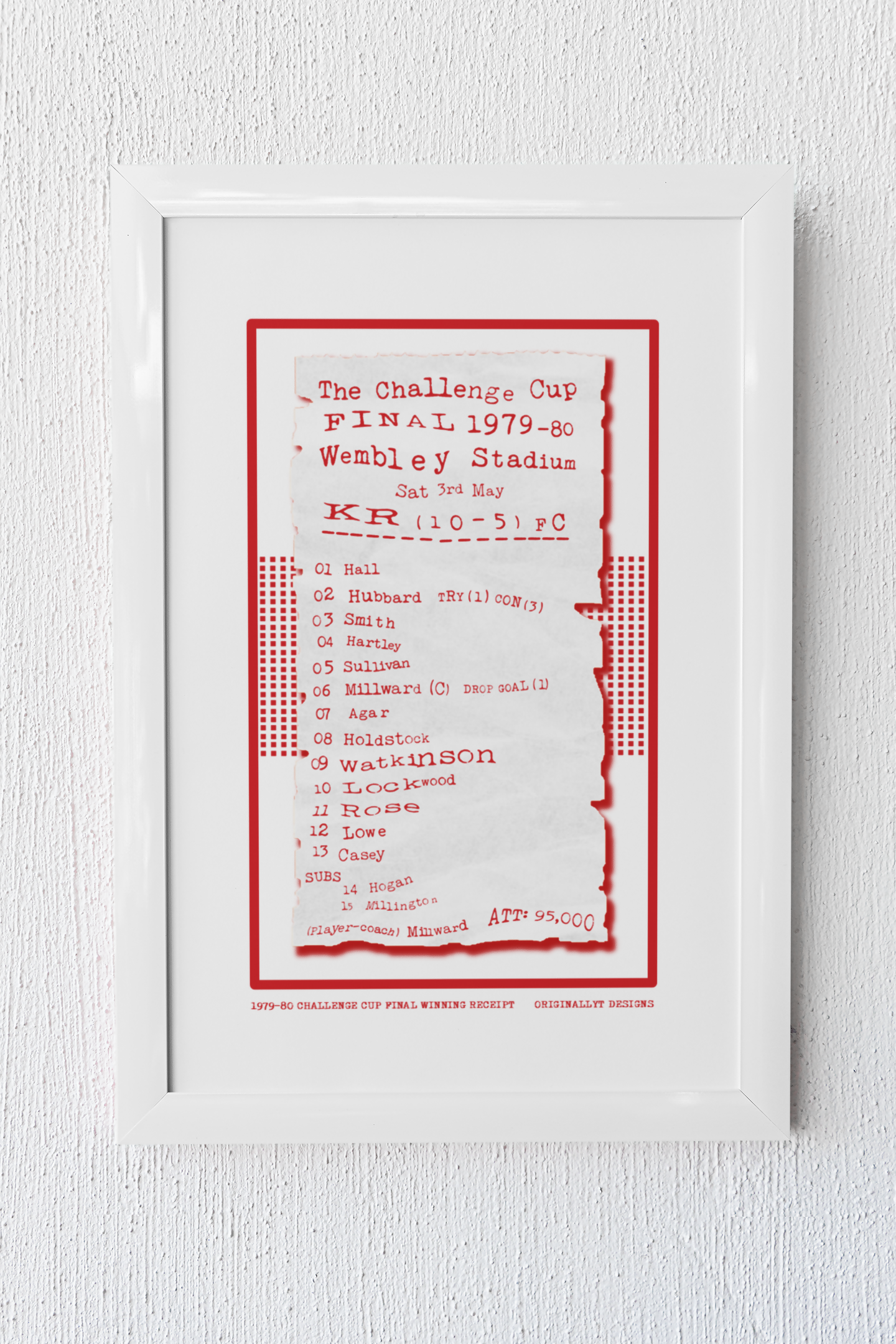 Hull KR Art Print RECEIPT Design