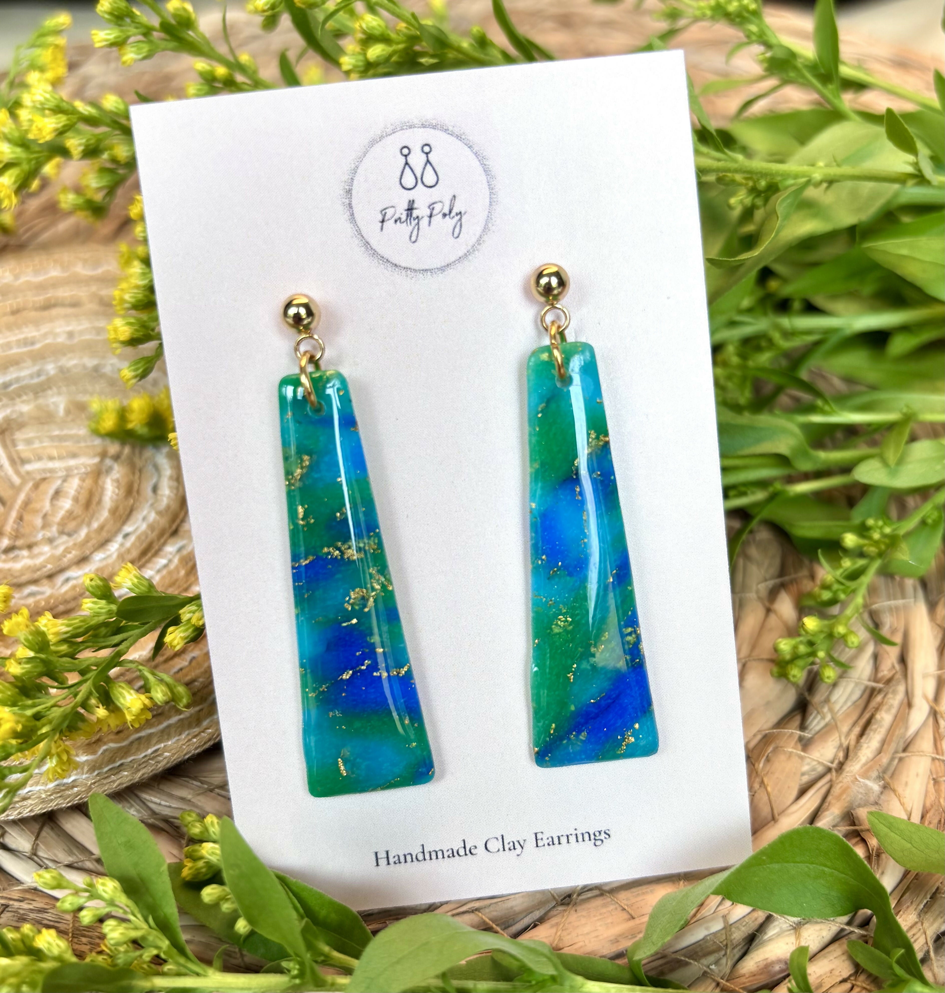 Ocean Dream Collection - Long Dangle Polymer Clay Earrings