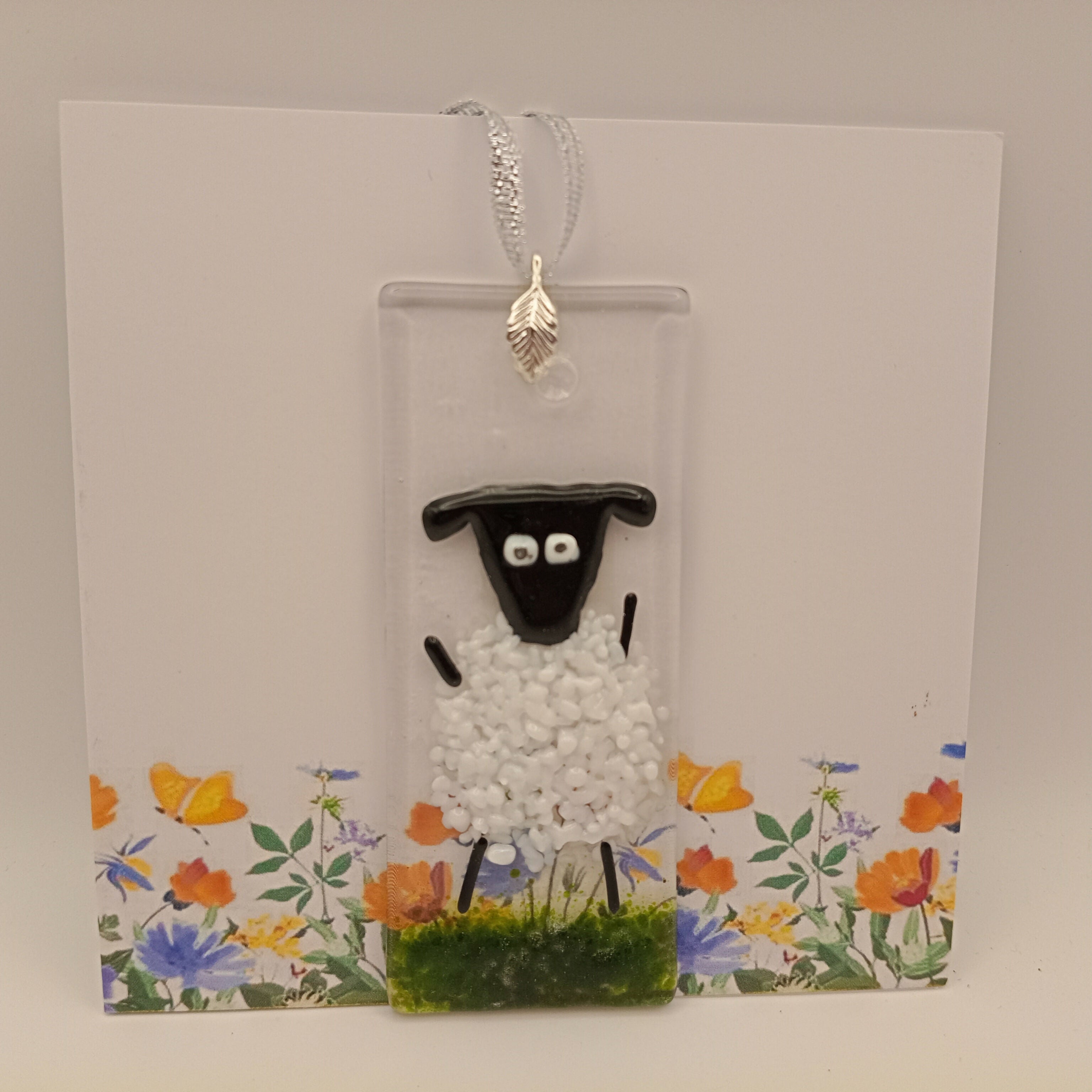 Fused Glass Sheep Card