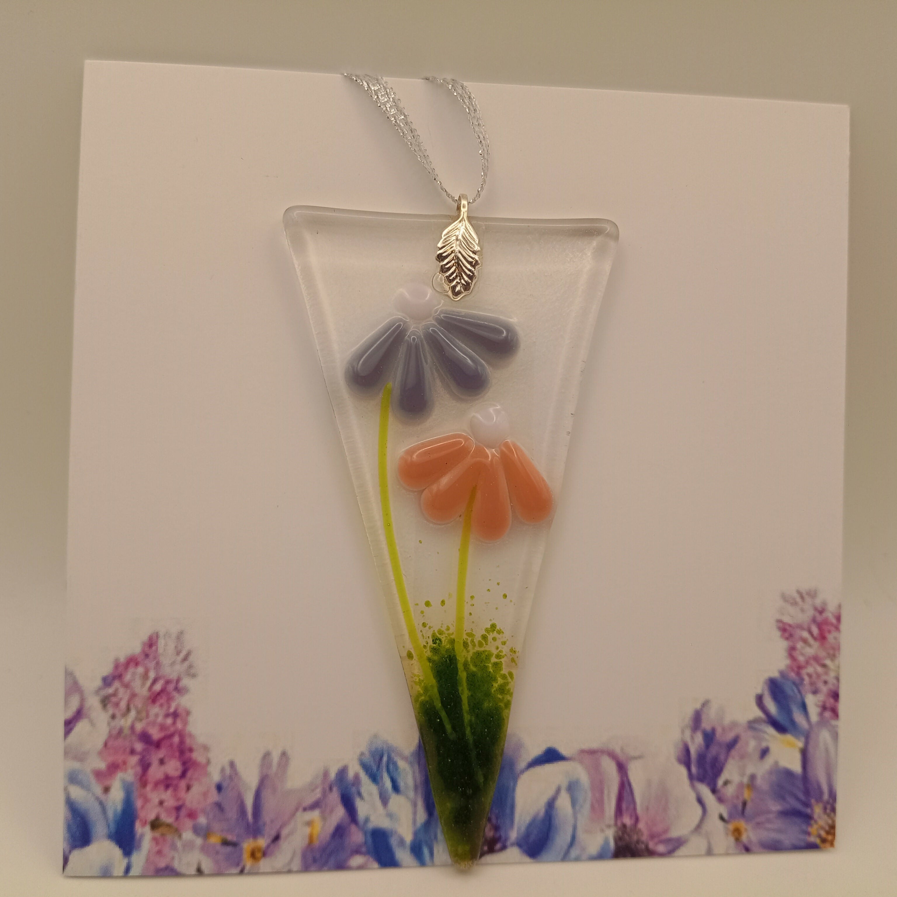 Fused Glass Flower Card