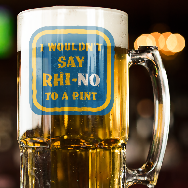 Leeds Rhinos Tankard Beer Glass RHI-NO Design