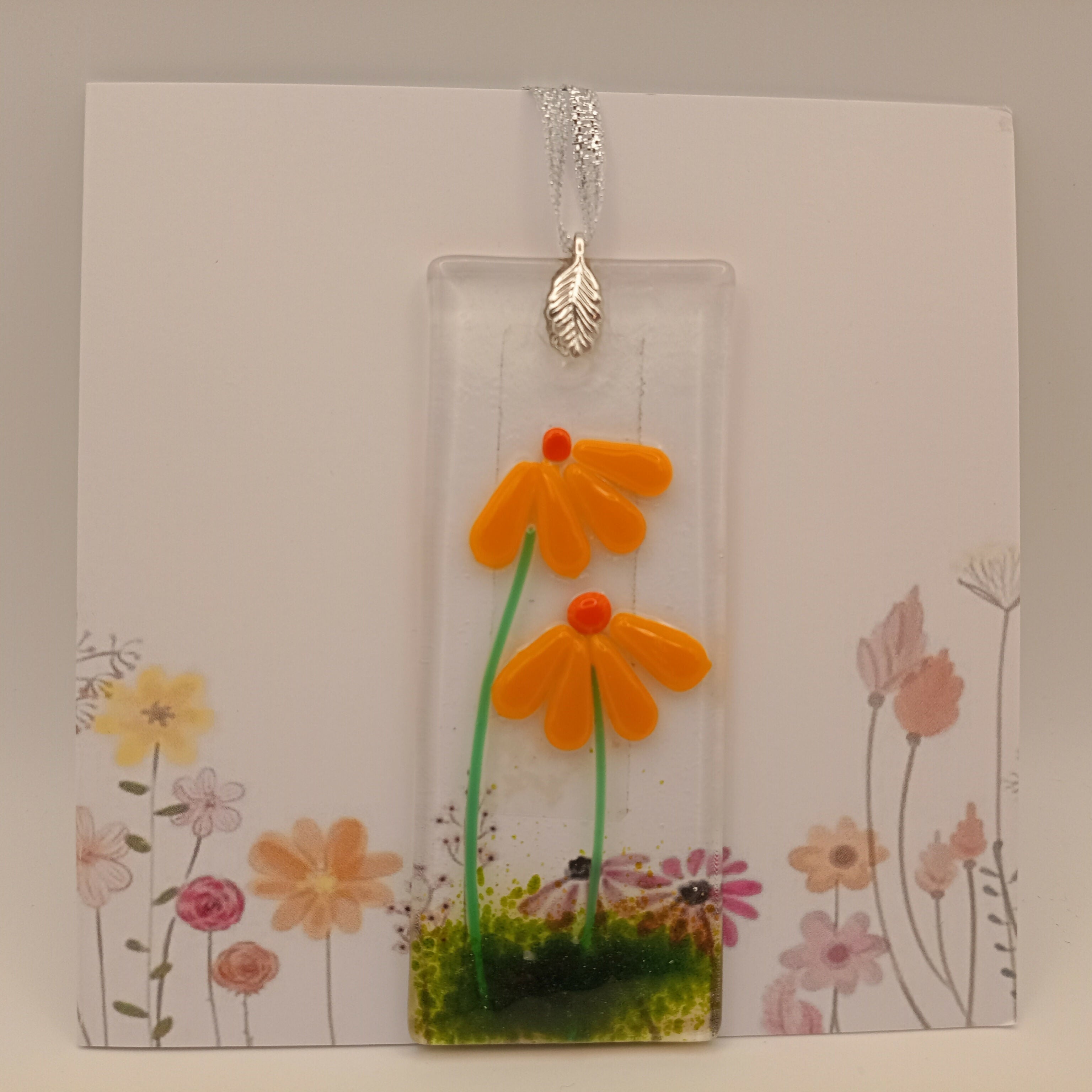 Fused Glass Flower Card