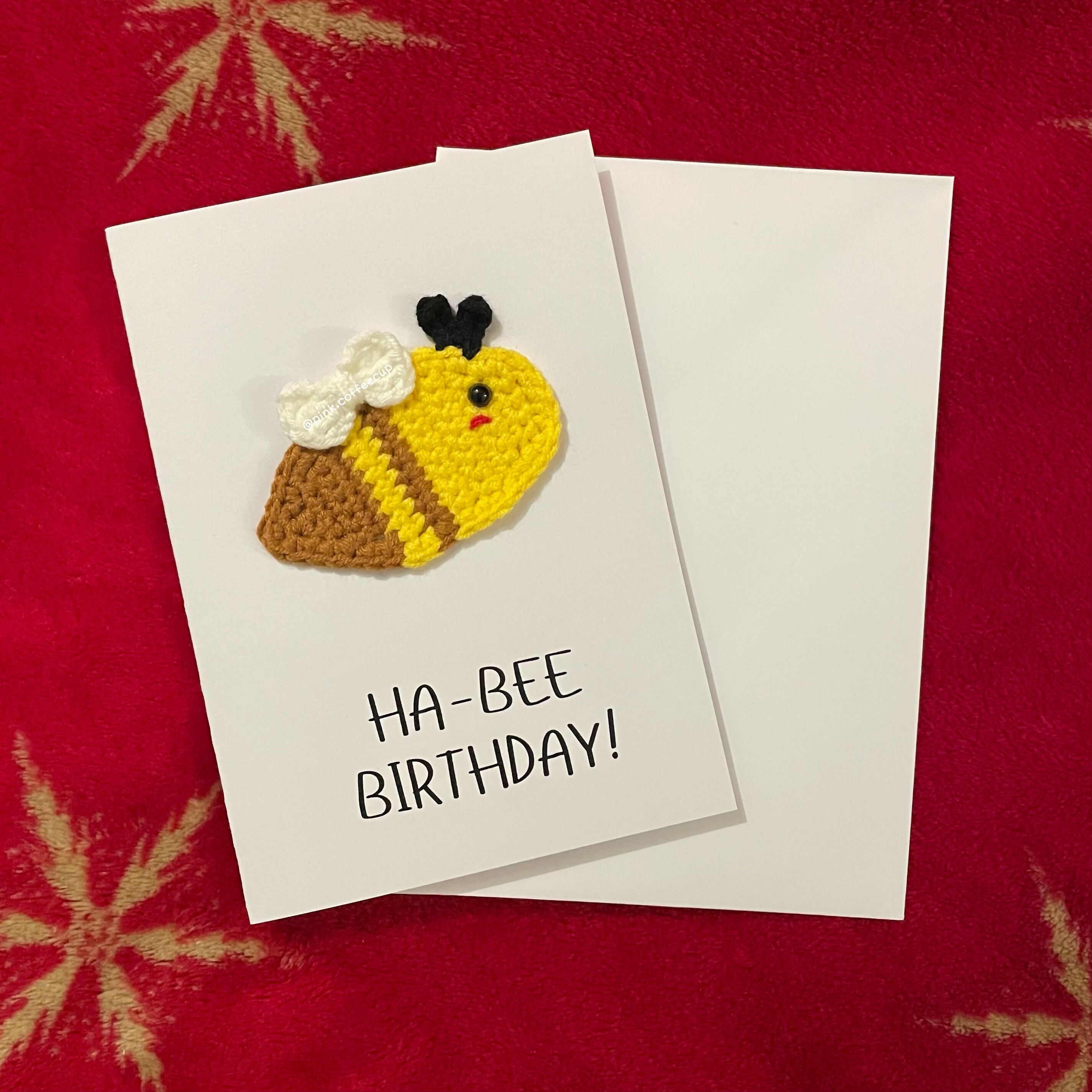 Crochet Handmade Birthday Card - Habee Birthday