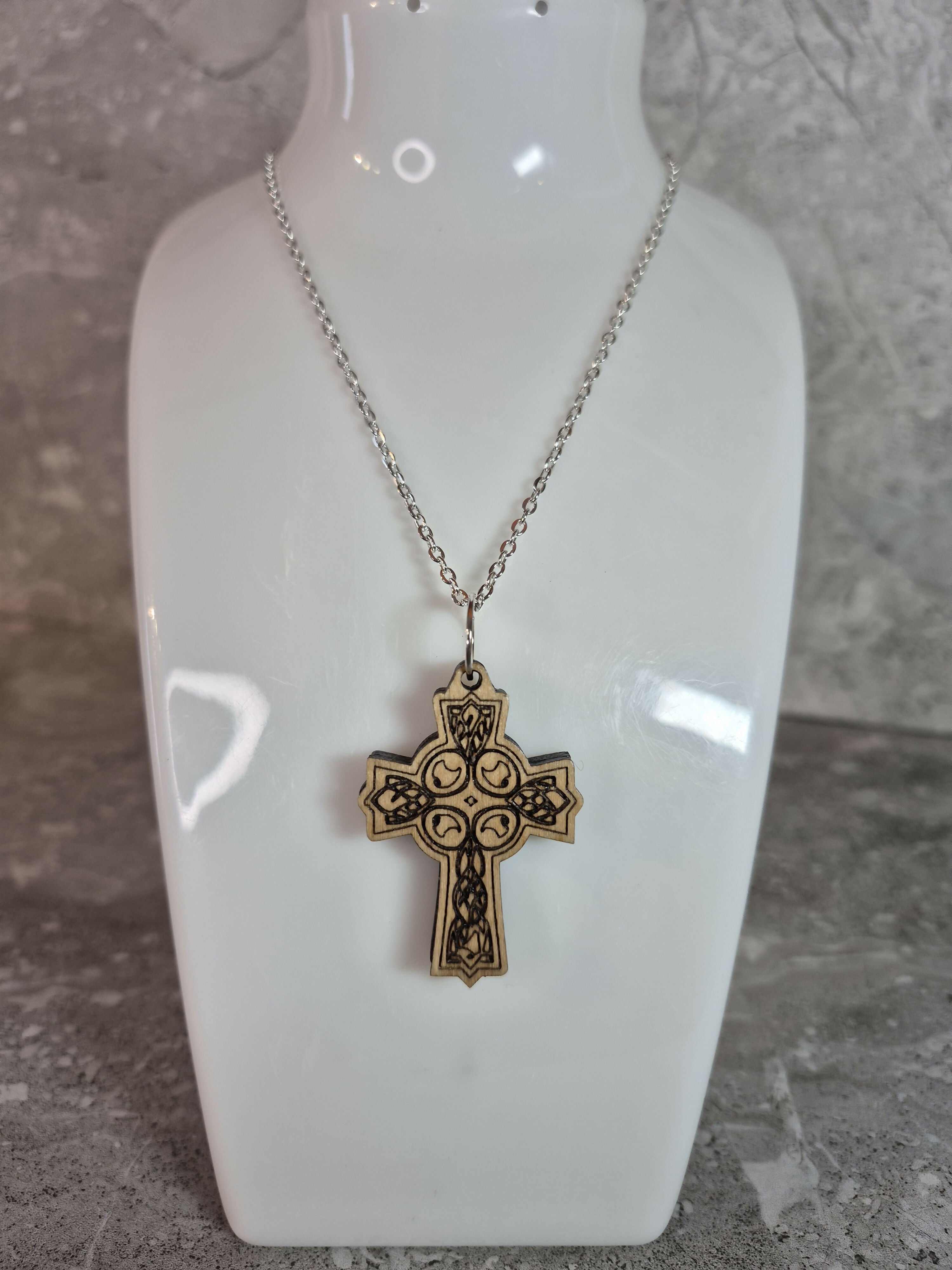 Handcrafted and Engraved Celtic Cross Pendant