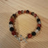 Tibetan Silver Toggle Catch Bracelet with Carnelian and Faceted Moha Banded Agate .