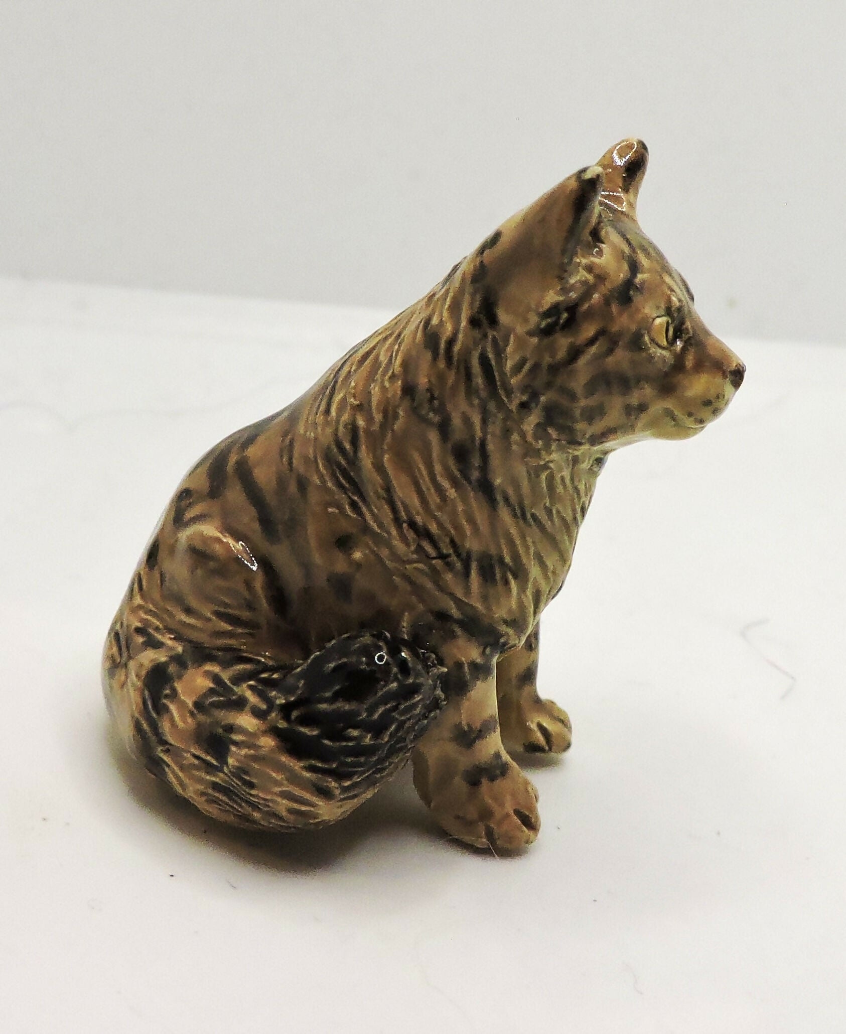 Ceramic Tabby cat sculpture