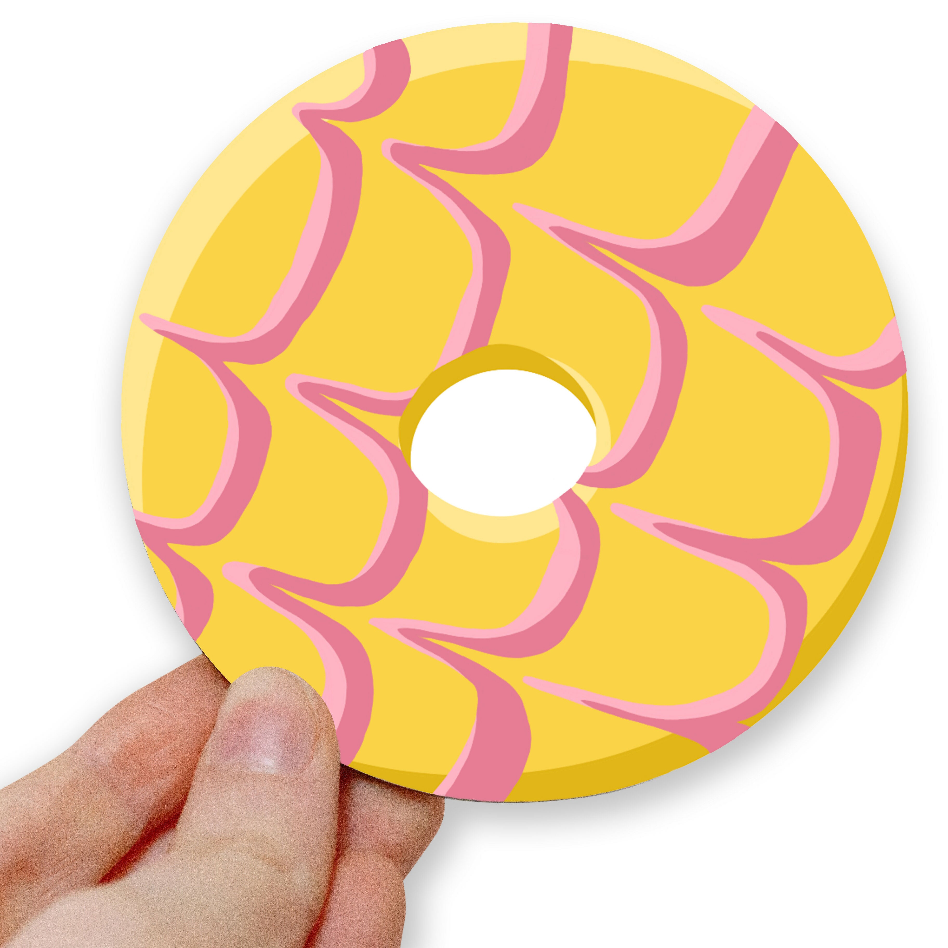 Yellow and Pink Biscuit Circle Coaster