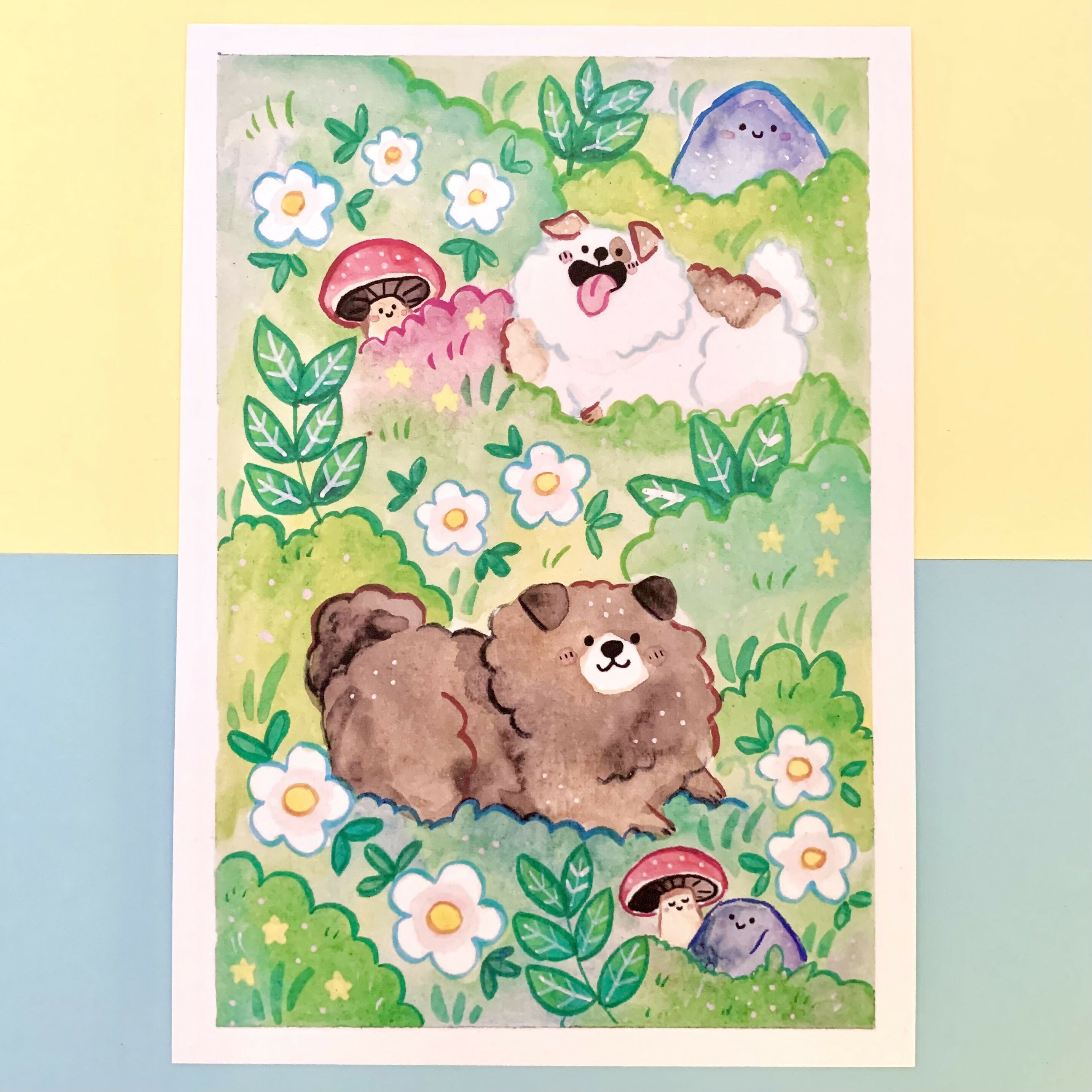 Summer Dogs A5 Art Print