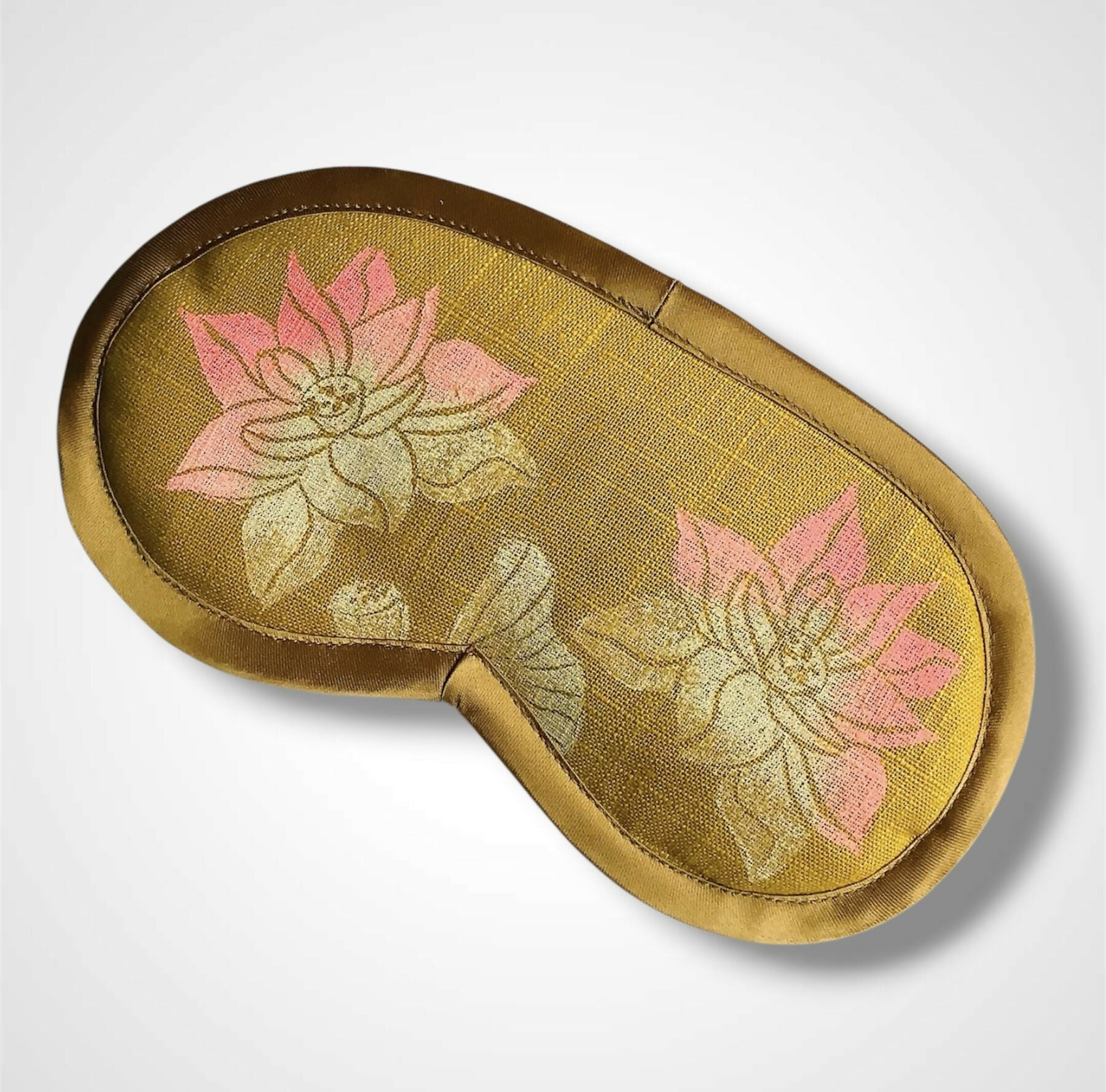 Yellow Lotus Flowers Linen Lavender Infused Eye Mask