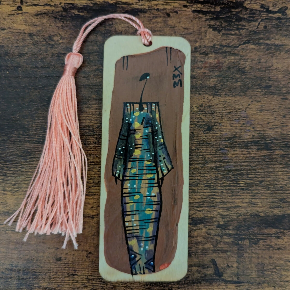 Wooden Hand Painted Bookmark