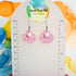 Handmade Pink Seashells And Pearls Resin Earrings