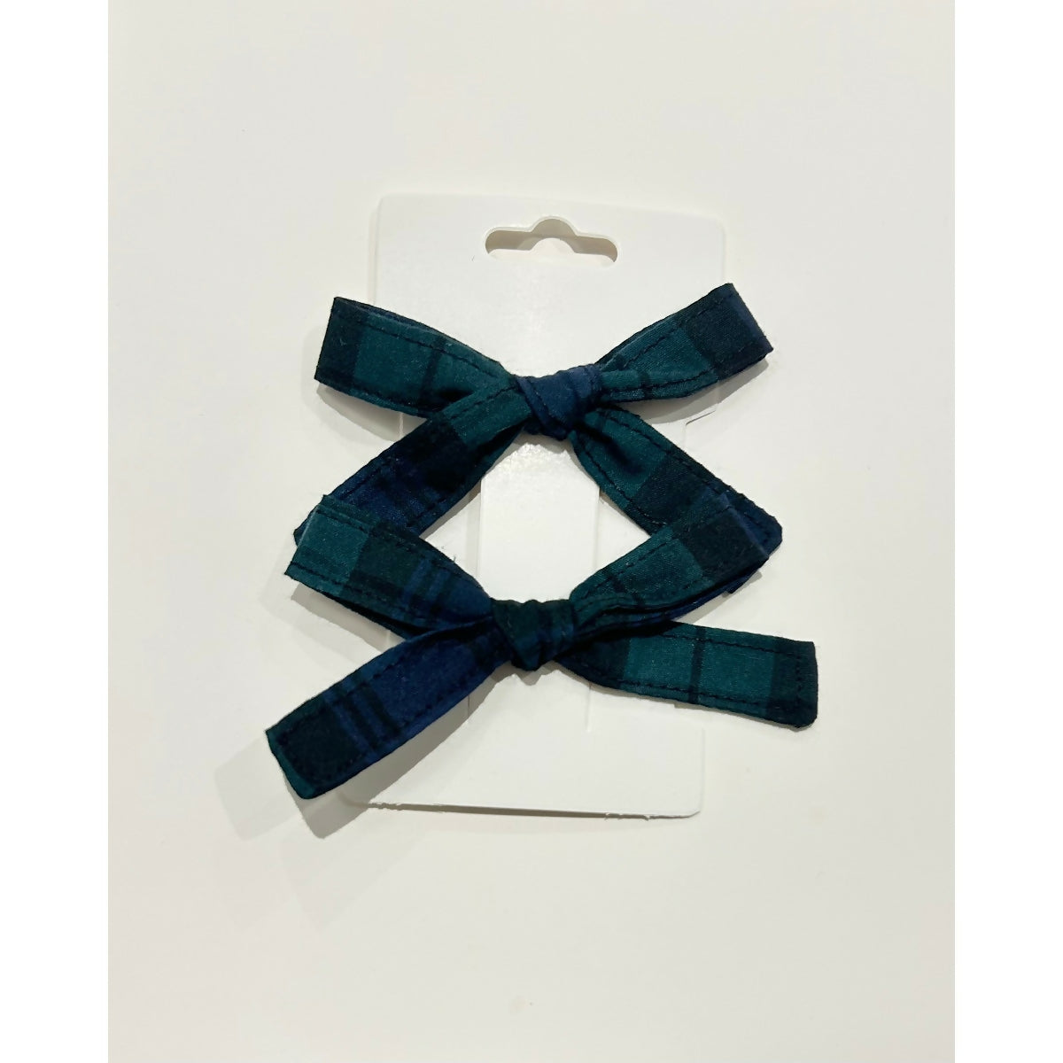 Green Tartan Christmas Tiny Hair Bows