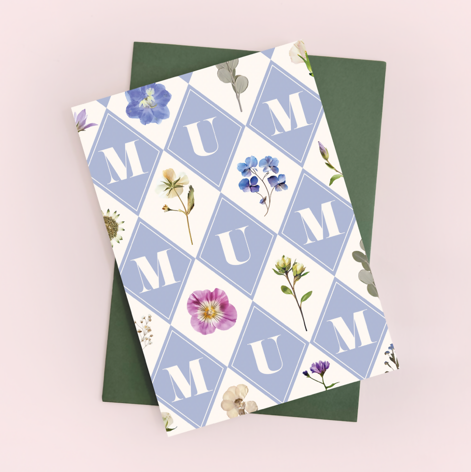 Mother's Day Pressed Flower Print Card