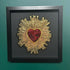 Stunning Sequin & Embroidered Sacred Heart Mounted In A Black Box Frame