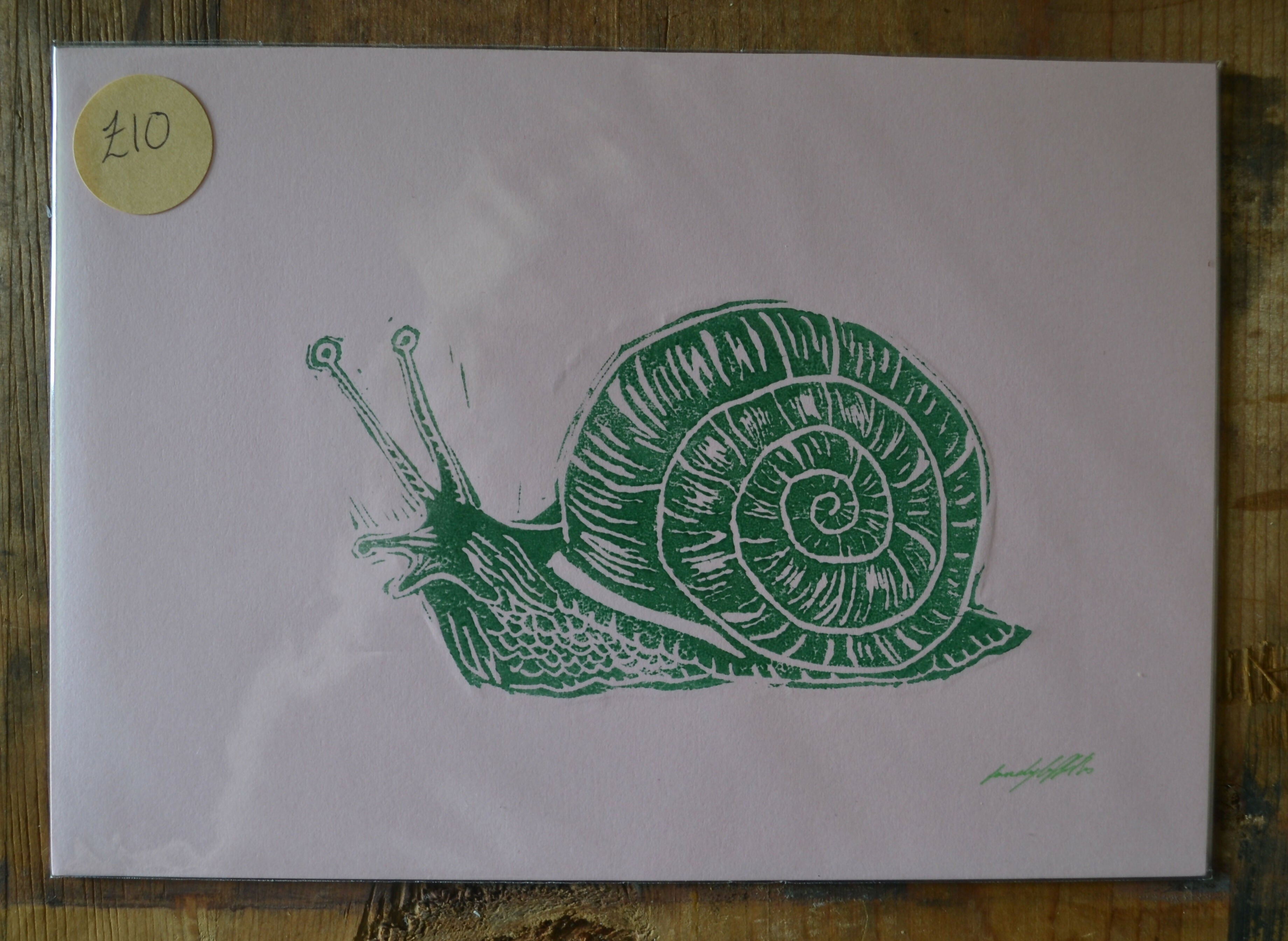 Snail Lino print