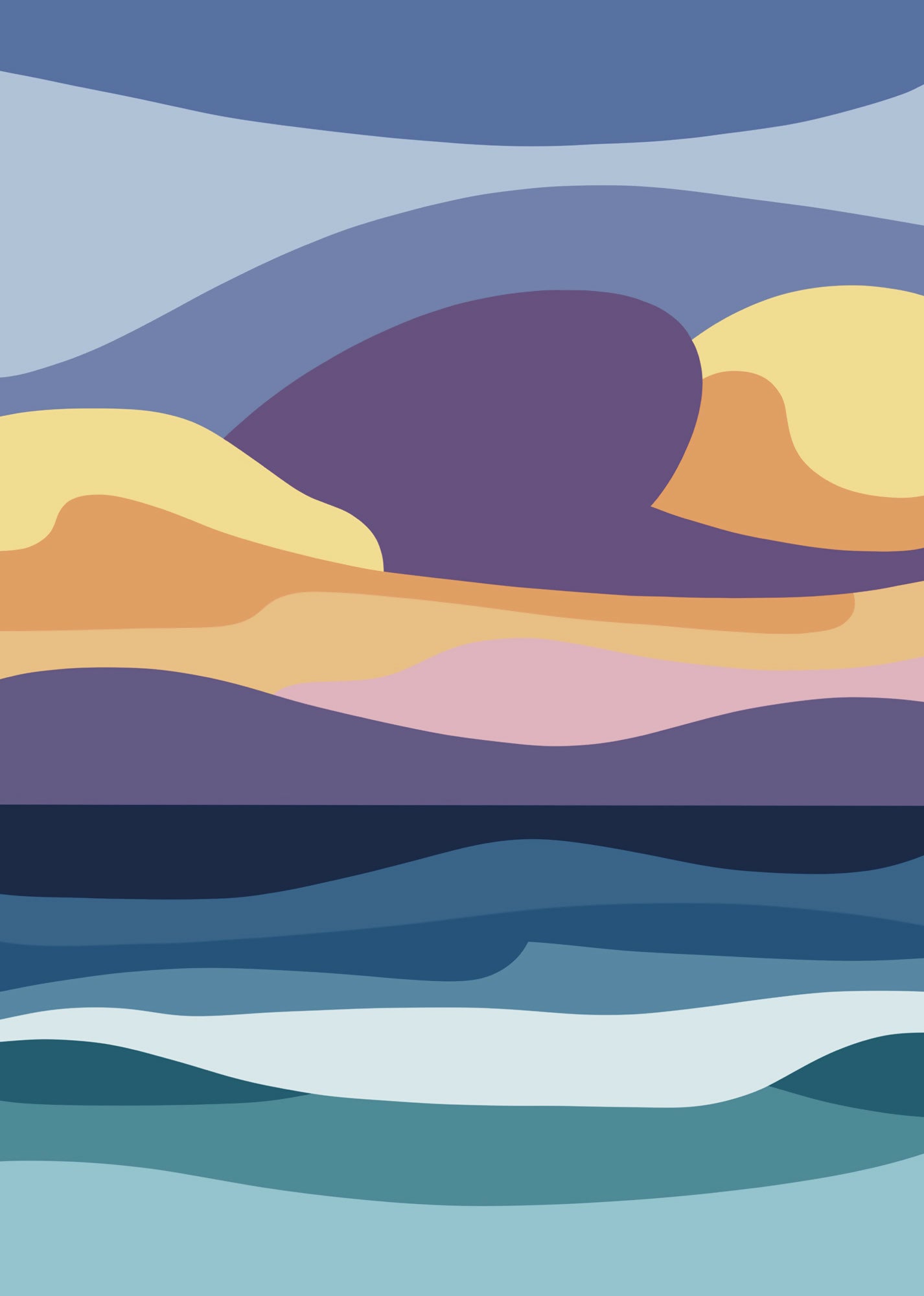 Storm Clouds Over The Sea A4 Print