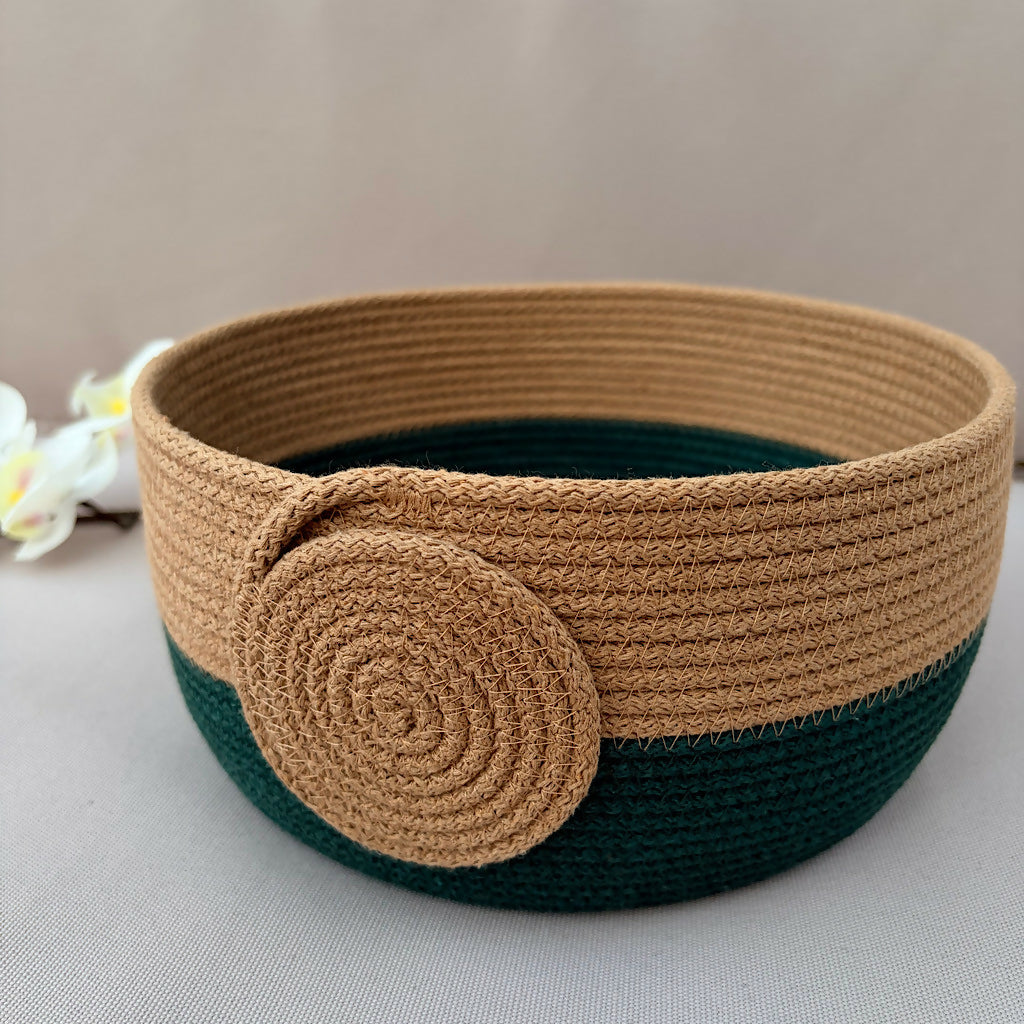 Tressé Basket - Green Bottle and Caramel