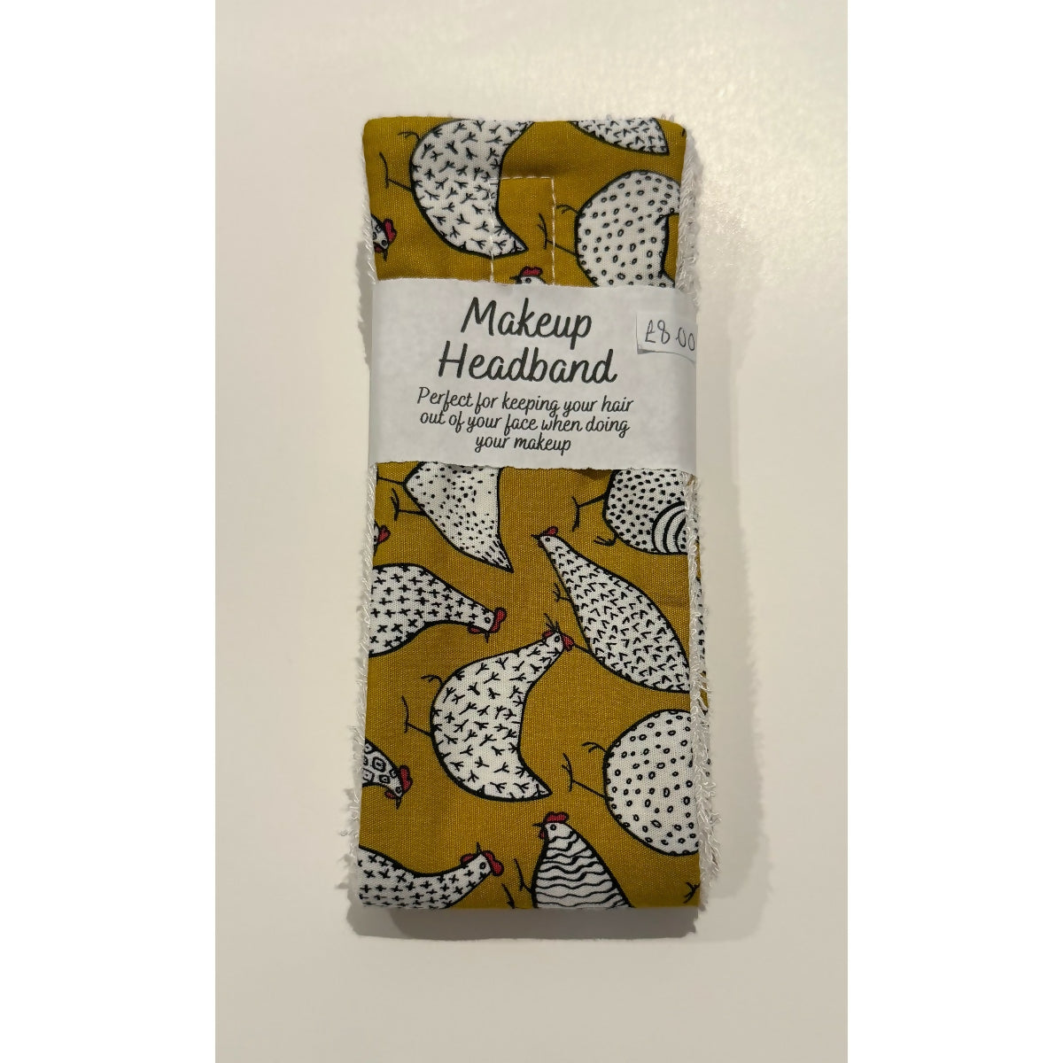 Mustard Chicken Makeup Spa Headband with Adjustable Velcro Strap