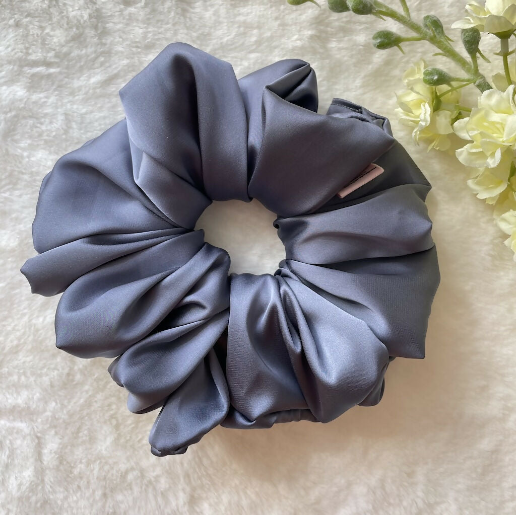 Gray Silk Handmade Scrunchies