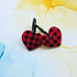 Handmade Red Tartan Or White Black Checked Heart Resin Charms On Black Hoops