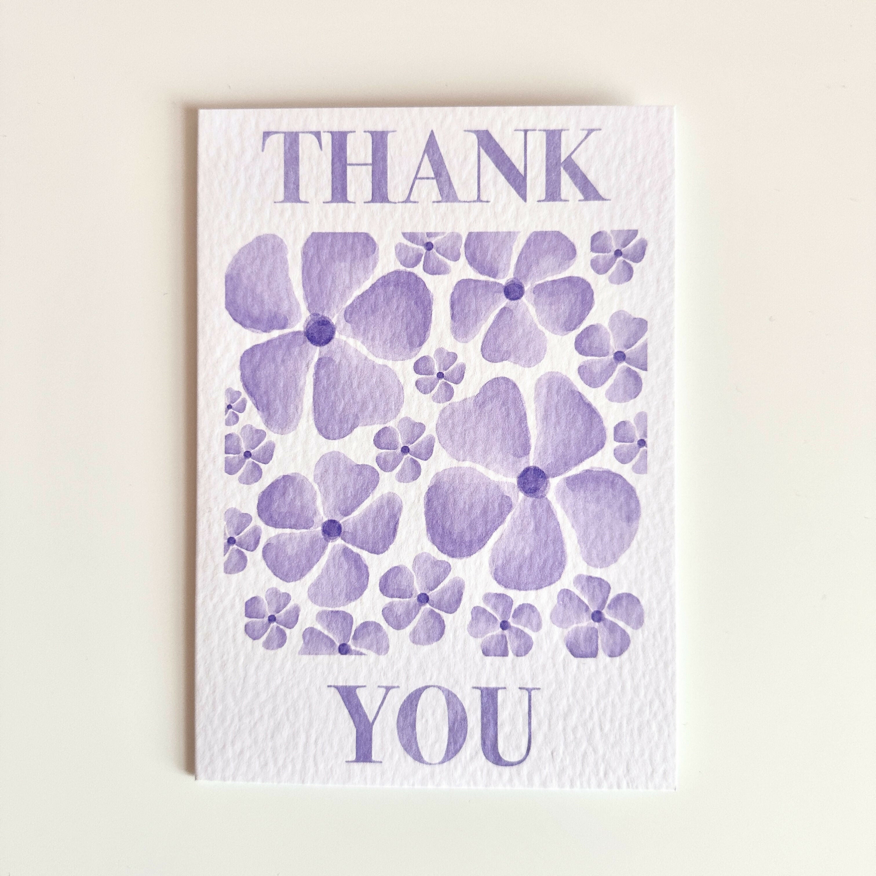 Purple Floral Thank You Card