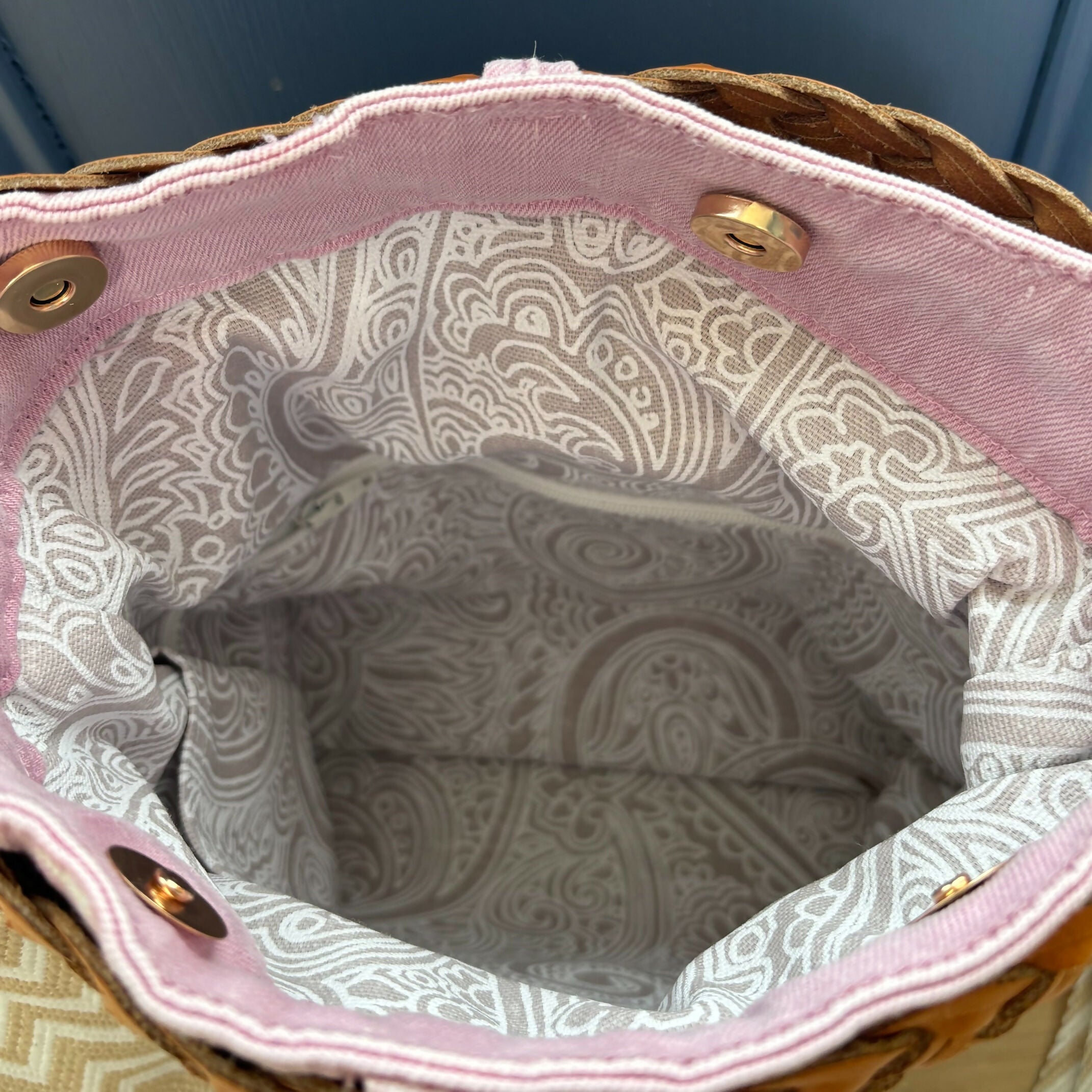 Unique Handcrafted Denim Bag Handbag Made From Upcycled Jeans With Leather Belt