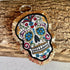 Bright Sugar Skull Keyring, Fabric Sugar Skull Key Ring With Glitter Background, Sparkly Bag Charm, Halloween Gift