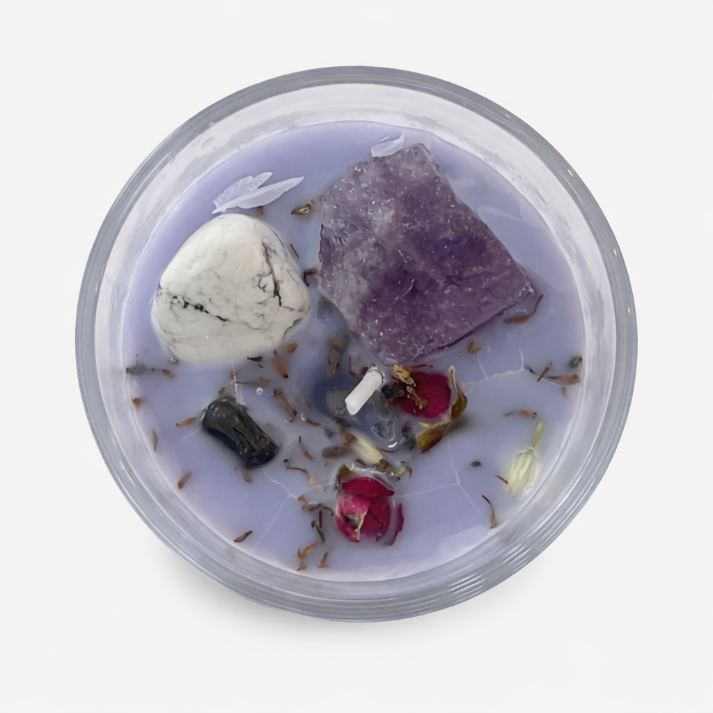 Ameythst Crystal Candle
