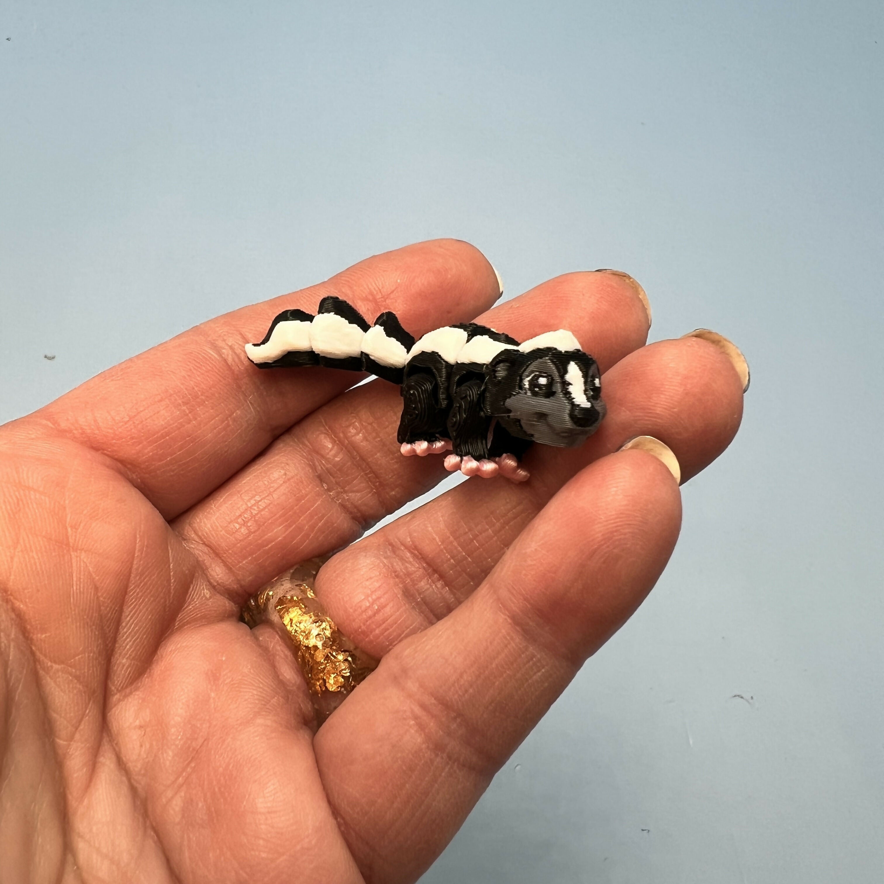 3D Printed Micro Miniatures: Articulated Sensory Fidget Animal friends Manatee, Skunk, Hedgehog, Spider & Capybara 3-5cm