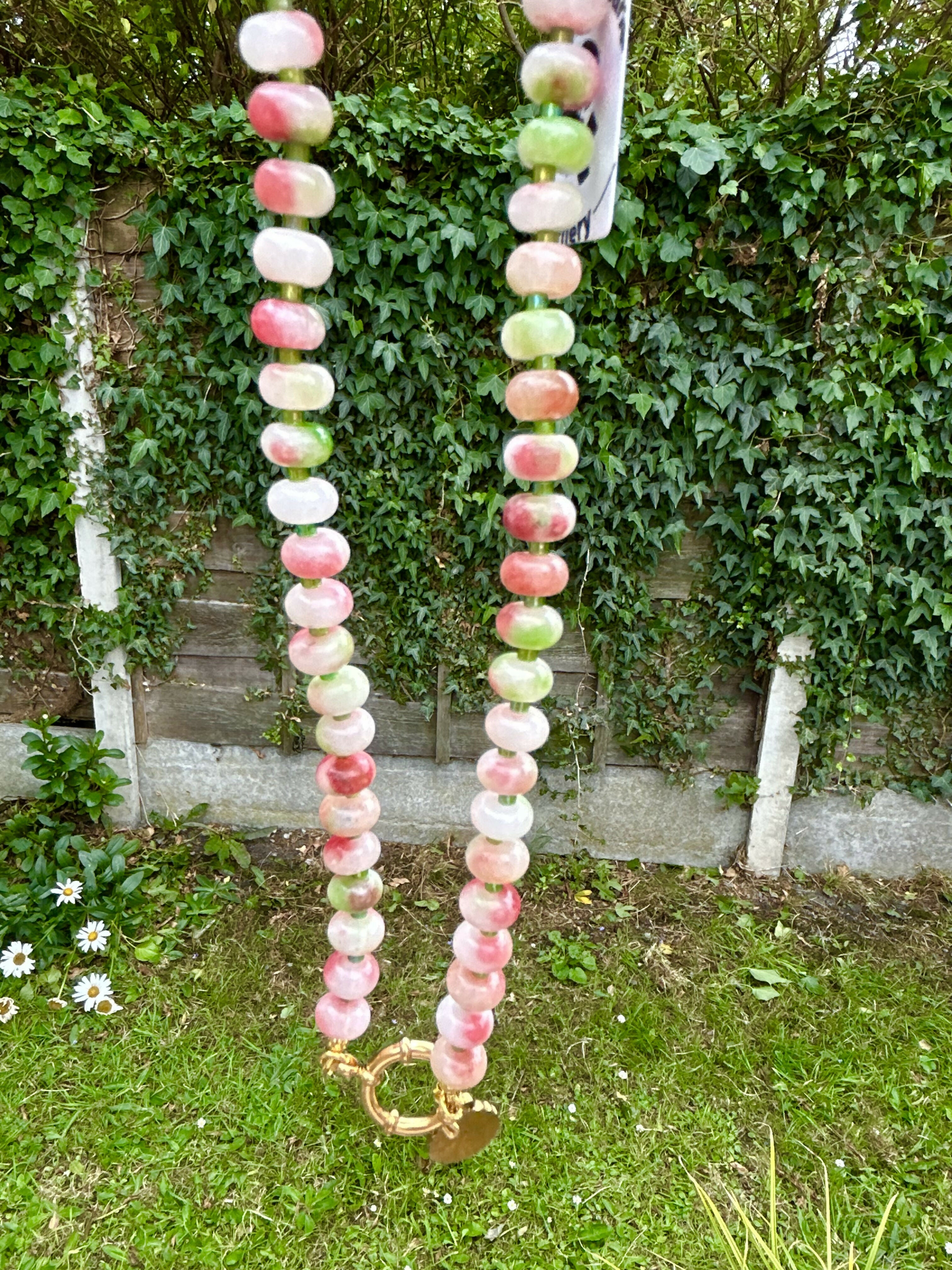 Rondel bead Charm necklace