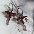 Handmade Burgundy Glitter Resin Dragons And Star Charms Chunk Hoops Earrings