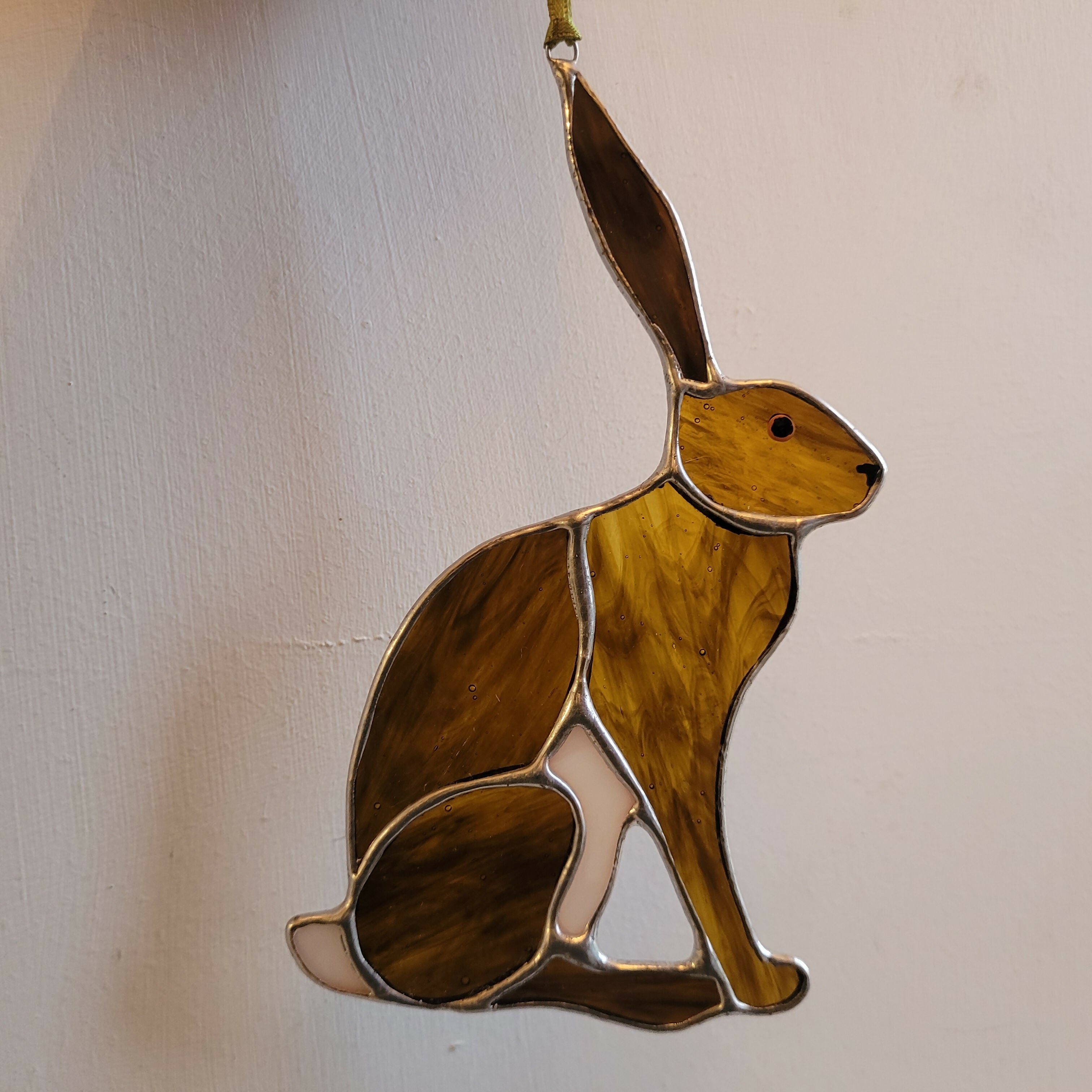 Glass Sitting Hare Decoration