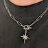 Silver North Star Toggle Necklace on Paperclip Silver Plated Chain