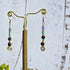 Aquamarine, Turquoise, Moss Agate & Garnet Crystal Drop Earrings; Delicate Boho Gemstone Earrings