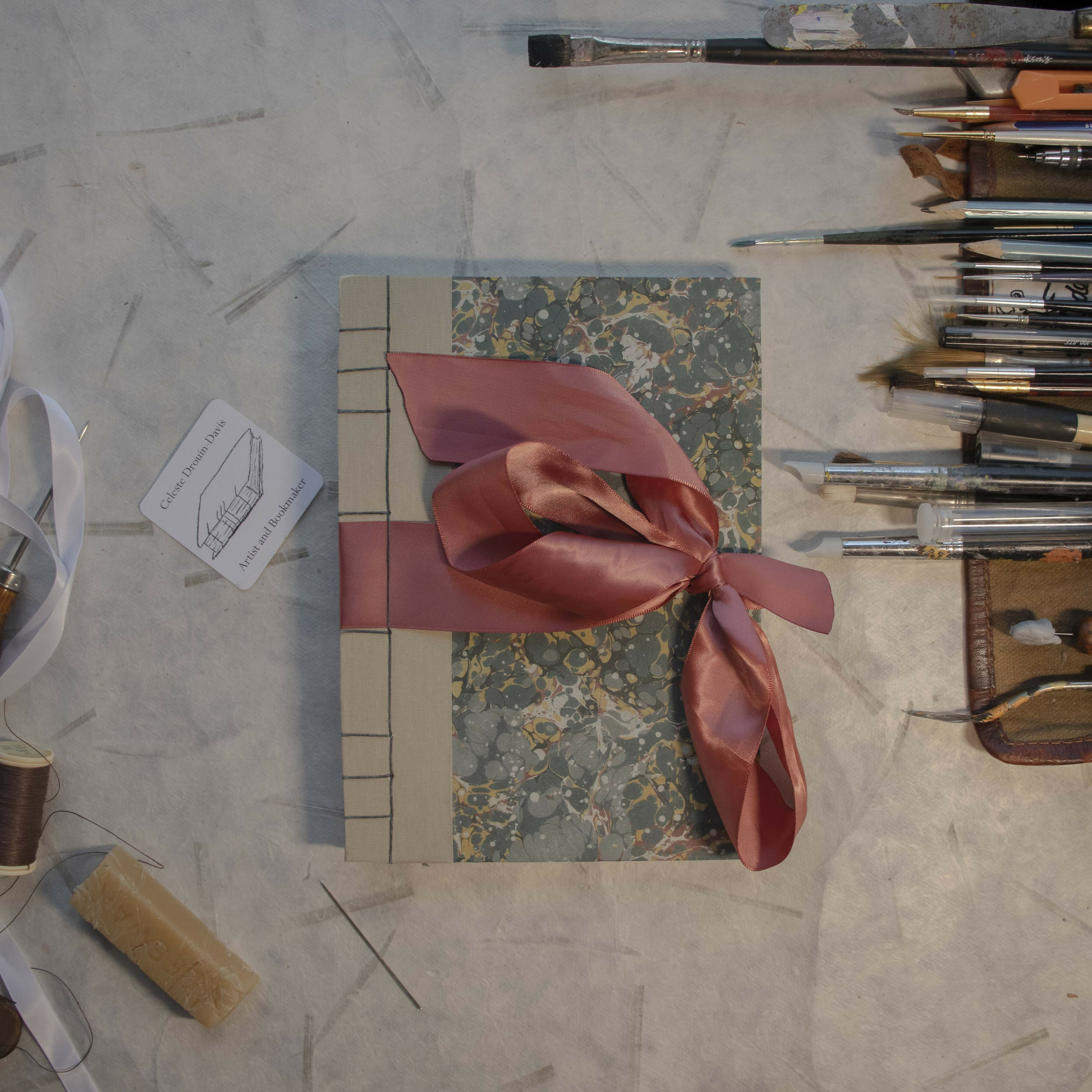 A5 Handmade Artists Sketchbook with Marbled cover