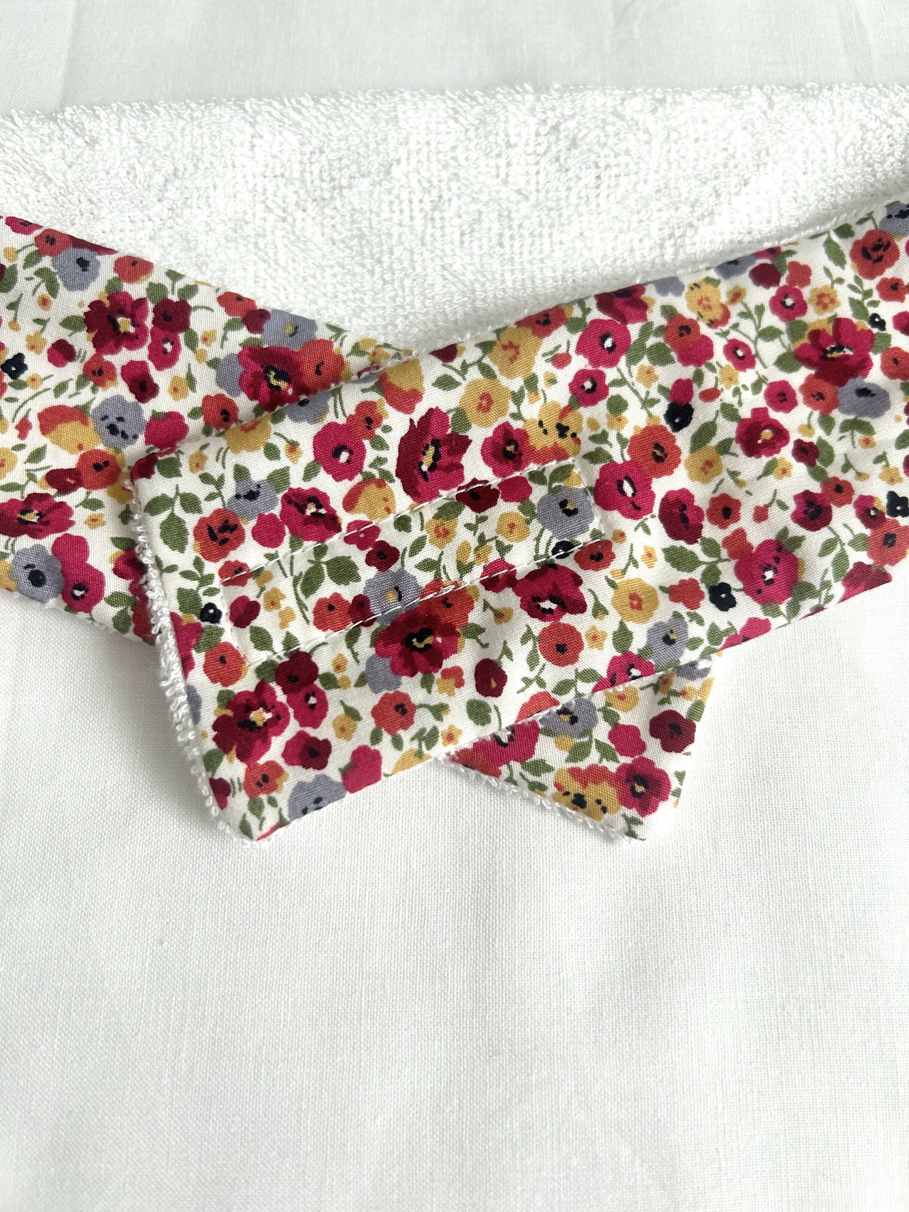 Red Ditsy Floral Makeup Spa Headband with Adjustable Velcro Strap