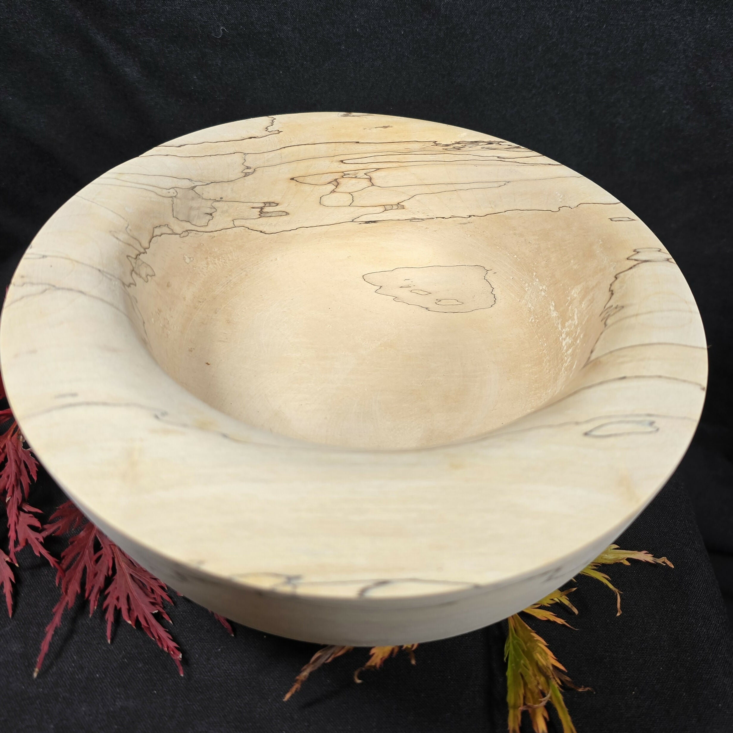 Hand Turned Off Centre Spalted Beech Bowl