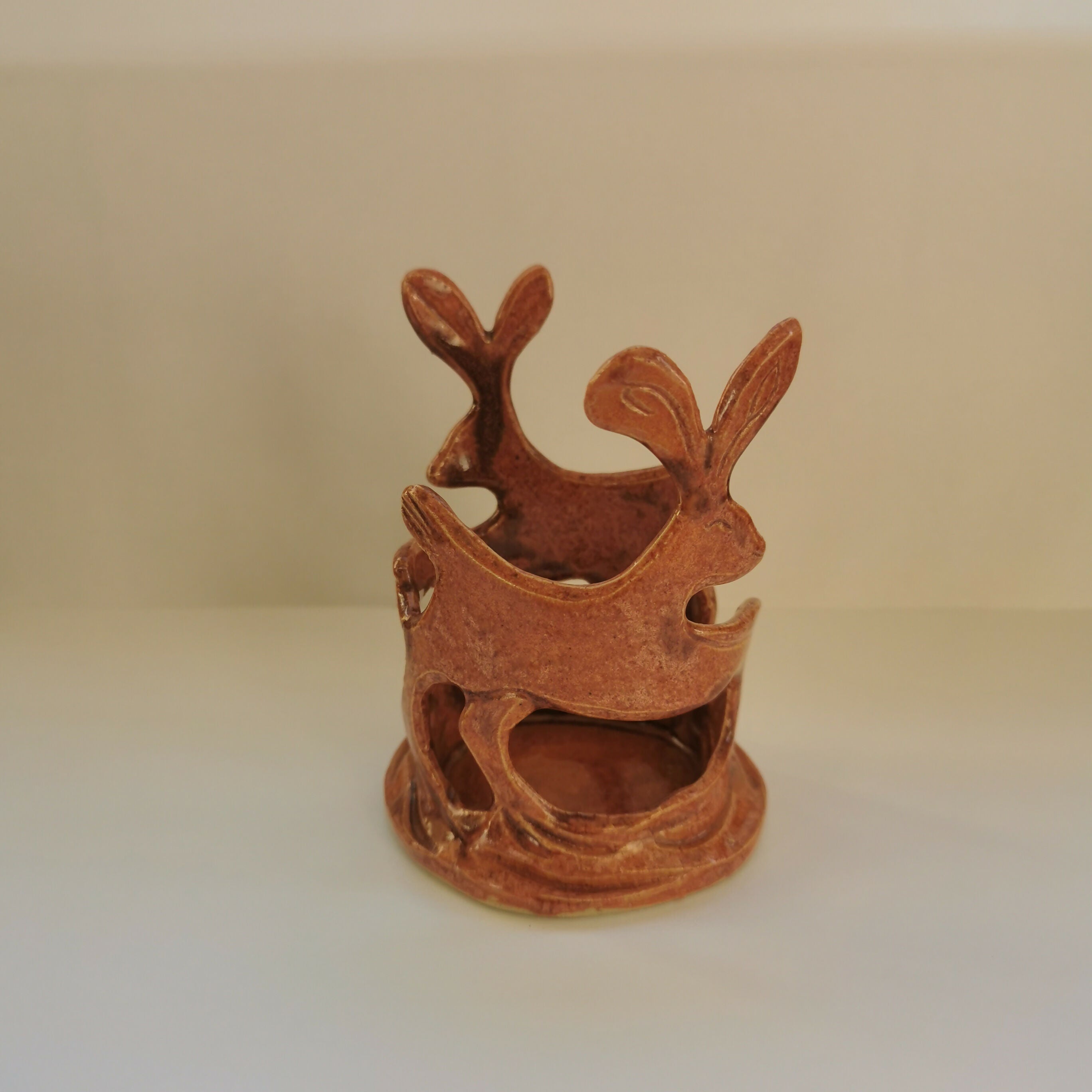 Leaping Hares Tealight Holder